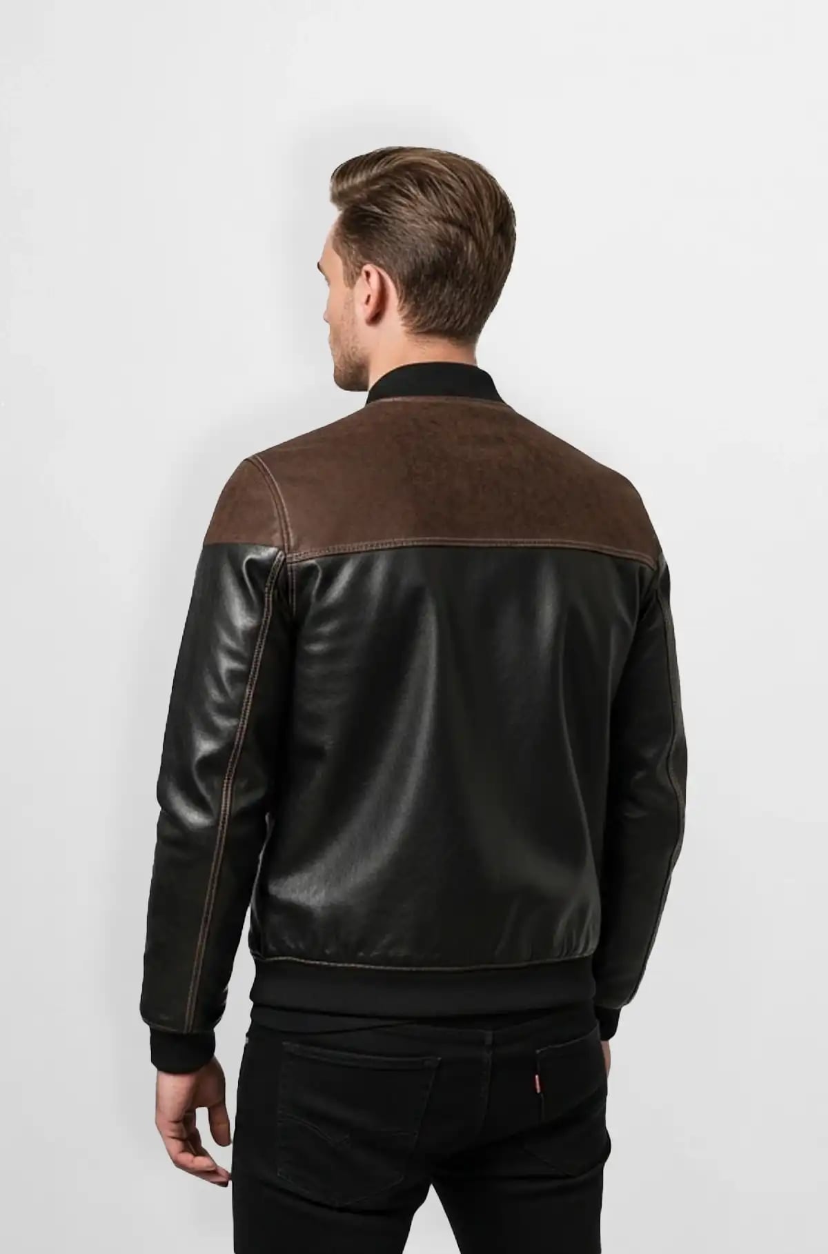 Vintage Edge Two-Tone Varsity Leather Jacket Vintage Edge Two-Tone Varsity Leather Jacket