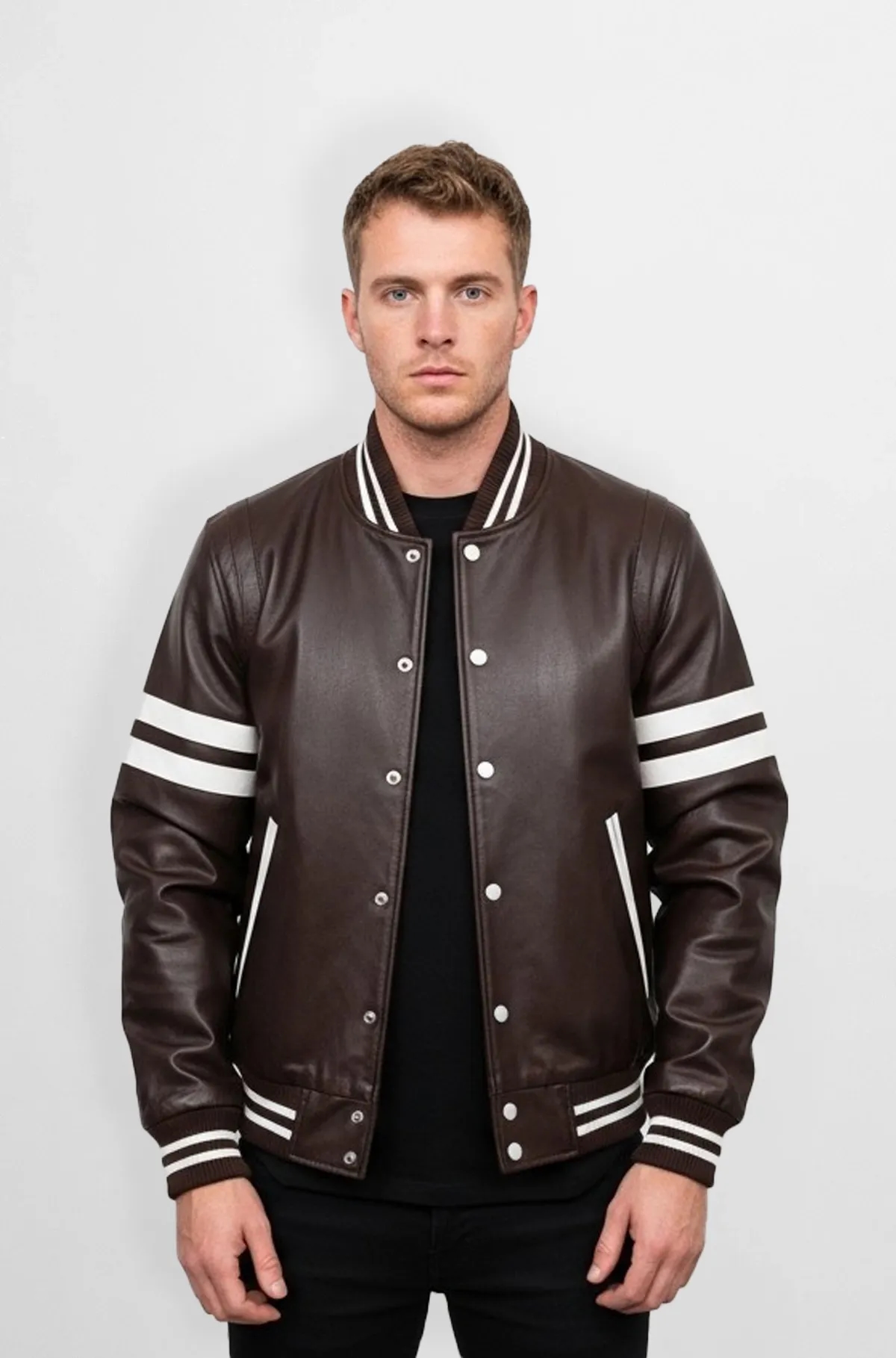 Vintage Varsity Brown Leather Jacket Vintage Varsity Brown Leather Jacket