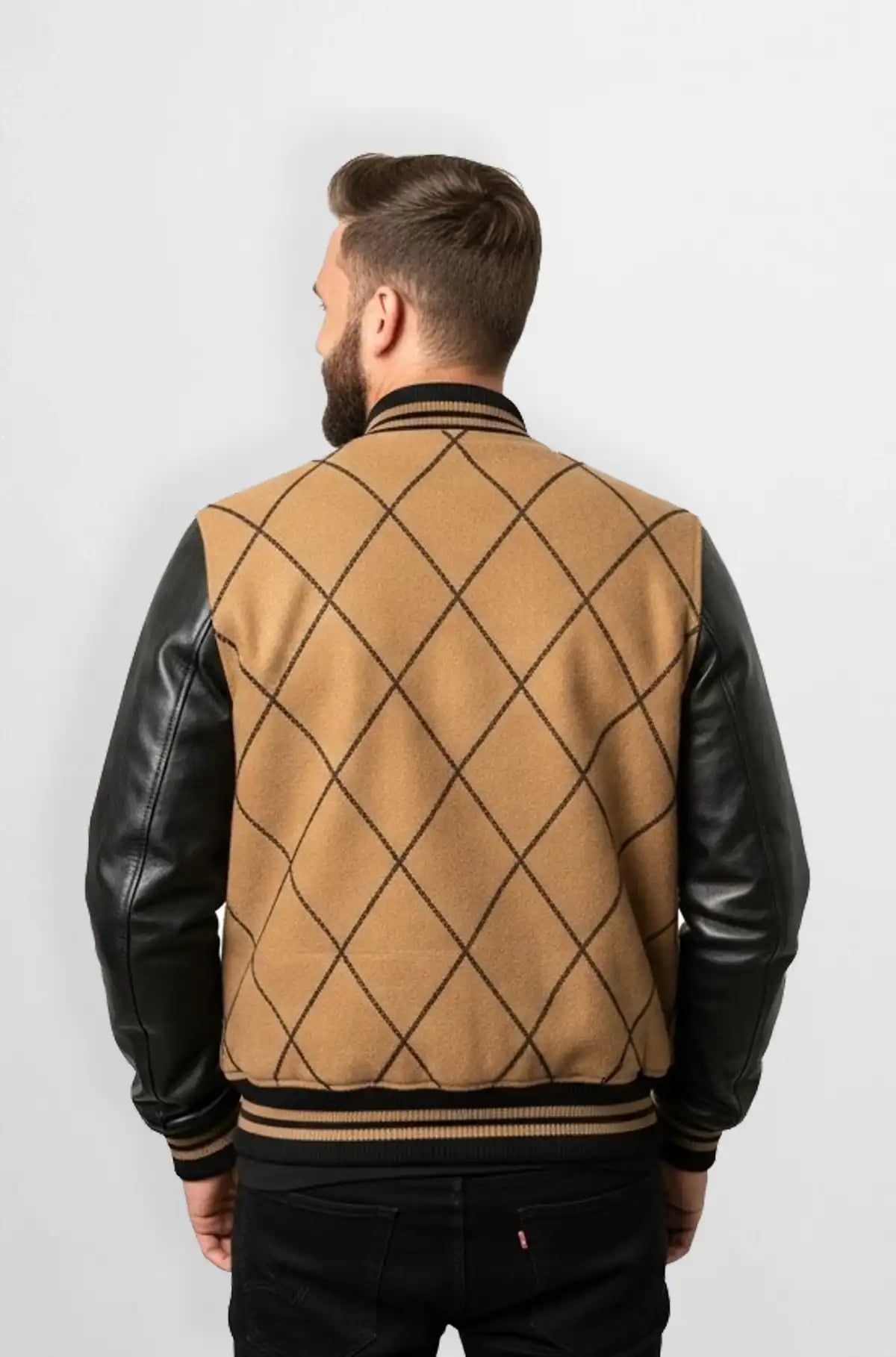 Windsor Check Varsity Leather Jacket Windsor Check Varsity Leather Jacket
