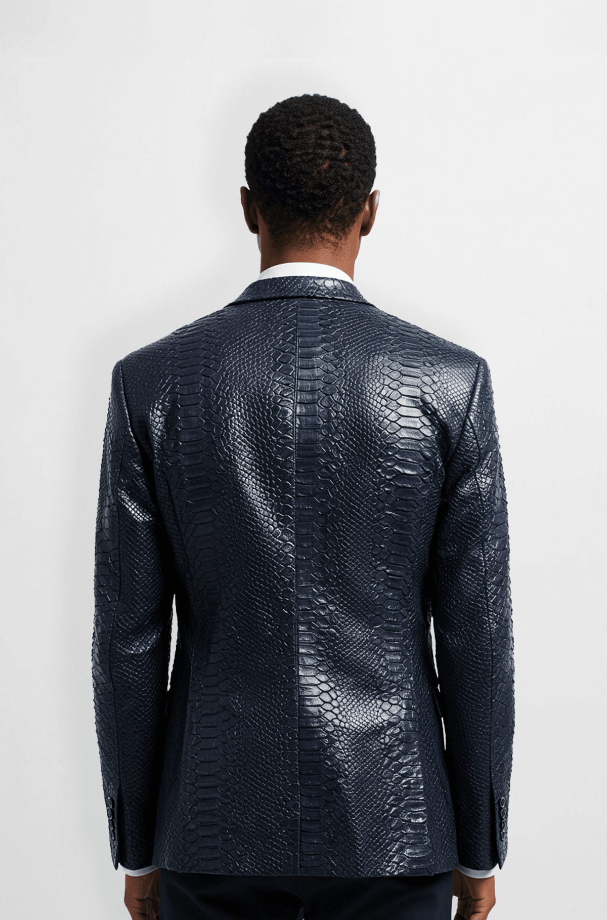 midnight python leather blazer jacket midnight python leather blazer jacket