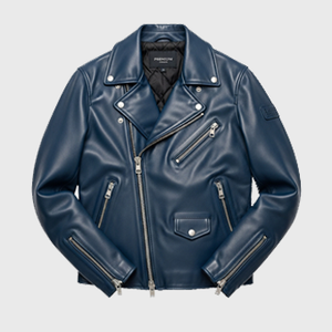Mens Blue Biker Leather Jackets