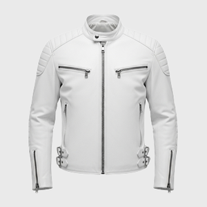 Mens White Leather Motorcycle Jackets