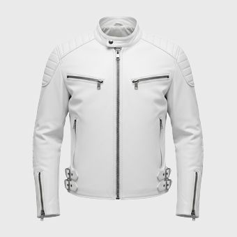 Mens White Leather Motorcycle Jackets