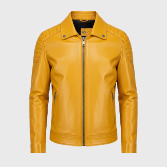 Mens Yellow Biker Leather Jackets
