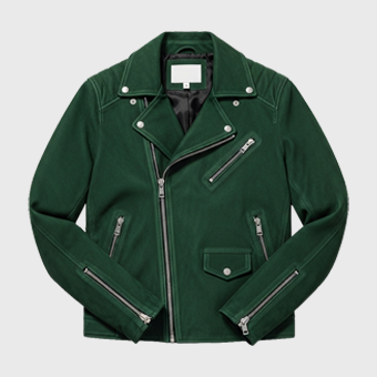 Suede Green Moto Jackets