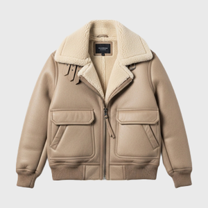 Womens Beige Aviator Jackets