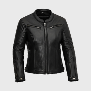 Womens Black Leather Motorcycle Jacket