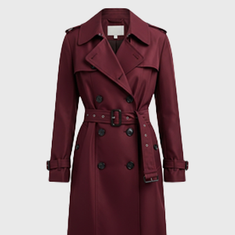 Womens Burgundy Trench Coats