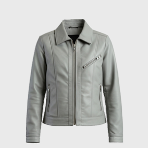 Womens Grey Leather Jackets