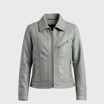 Womens Grey Leather Jackets