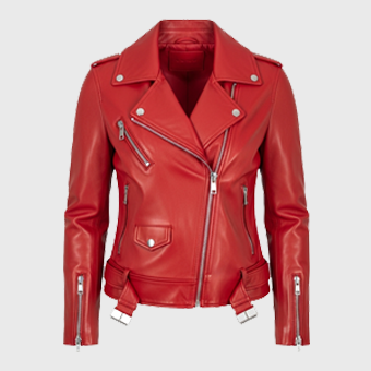 Womens Red Biker Leather Jackets