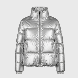 Womens Silver Puffer Jackets