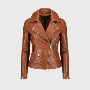 Womens Tan Biker Leather Jackets