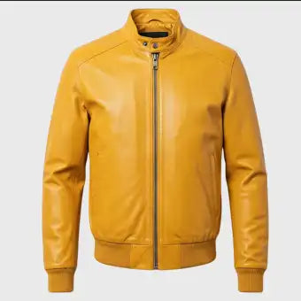 Mens Yellow Cafe Racer Jackets