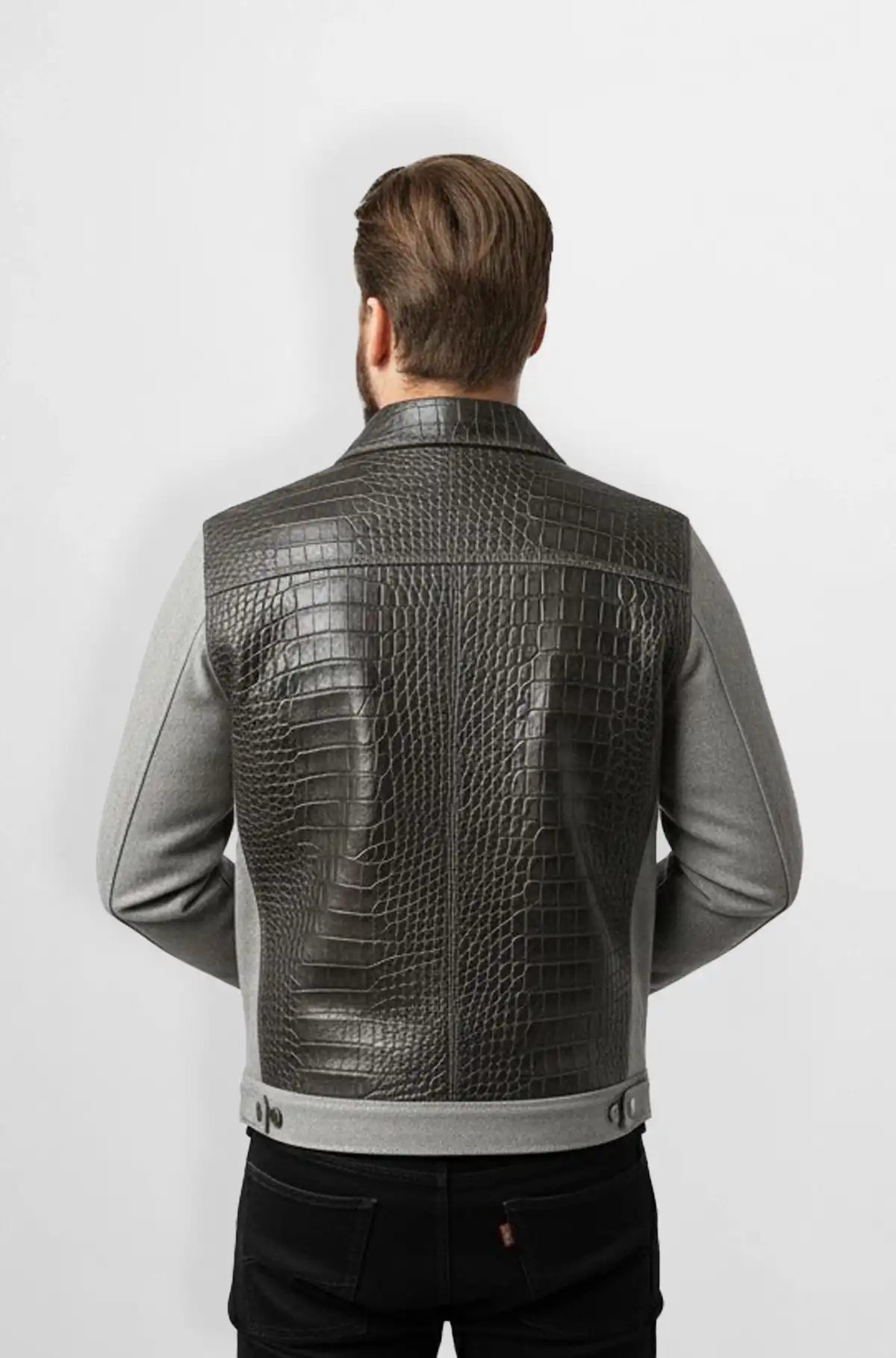 Ash Grey with Deep Charcoal Trucker Jacket