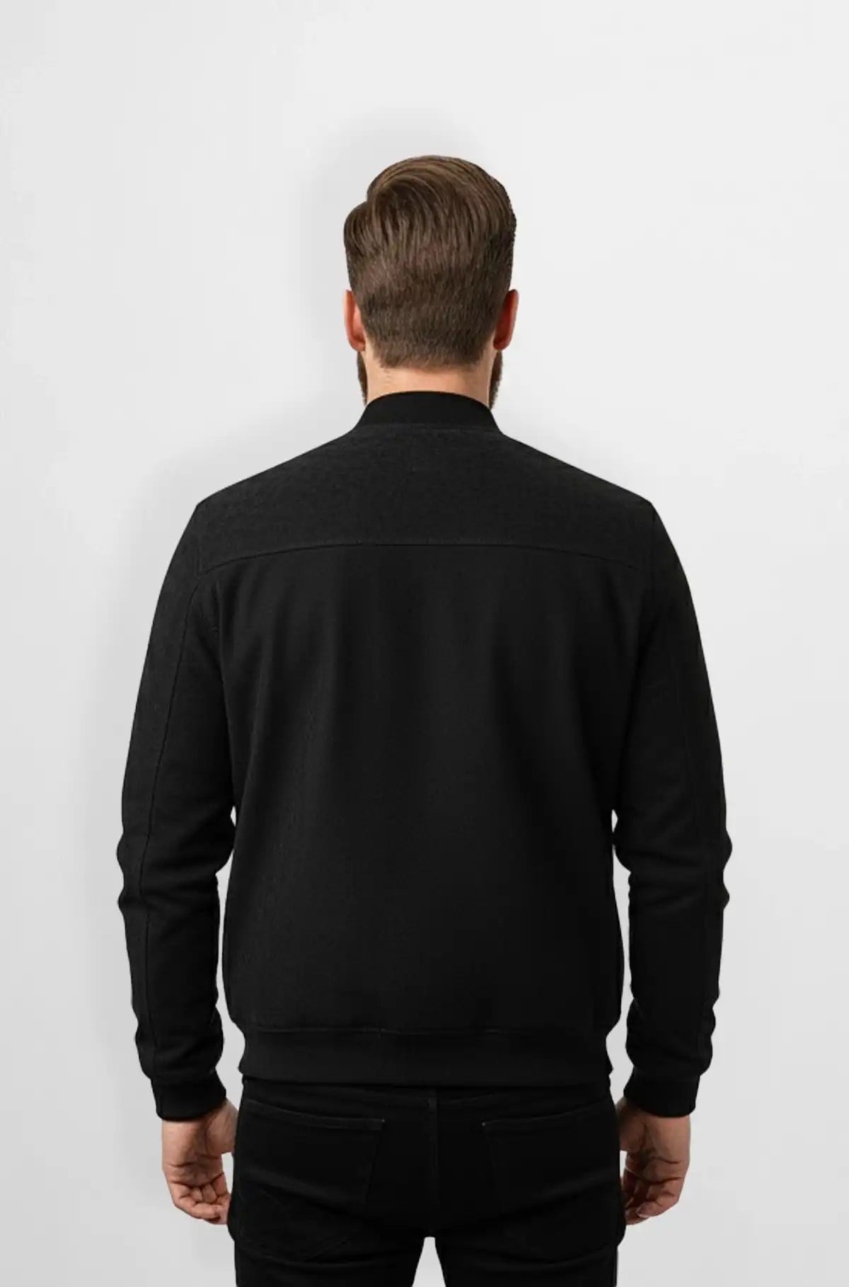 Black Crocodile Patch Bomber Jacket for Men