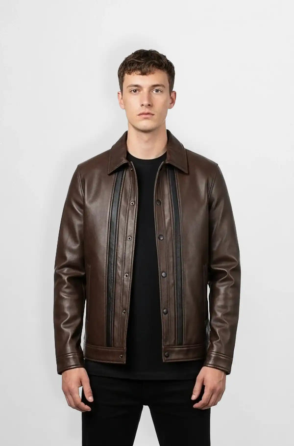 Brownstone Blade Leather Shirt Jacket front view