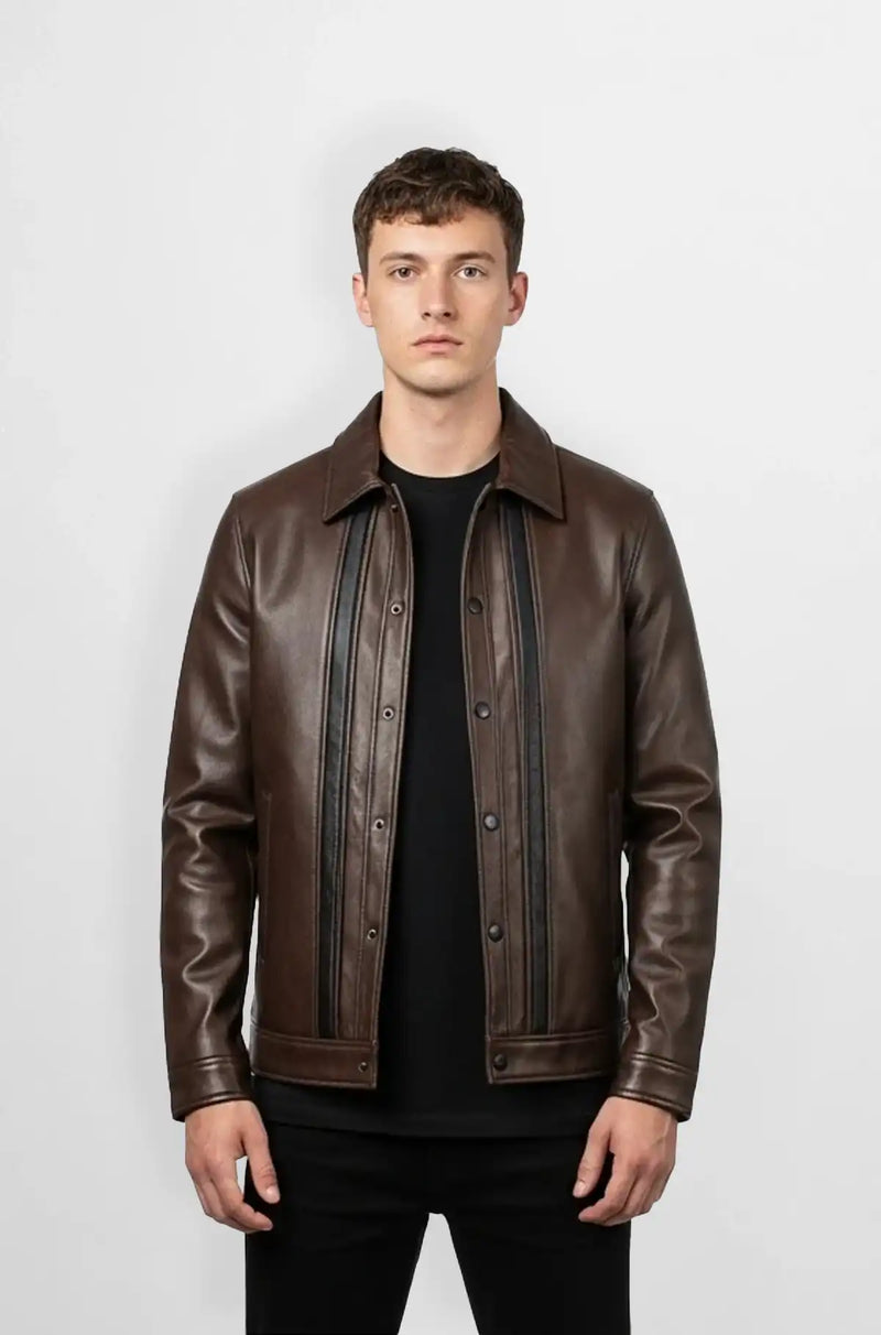 Brownstone Blade Leather Shirt Jacket front view
