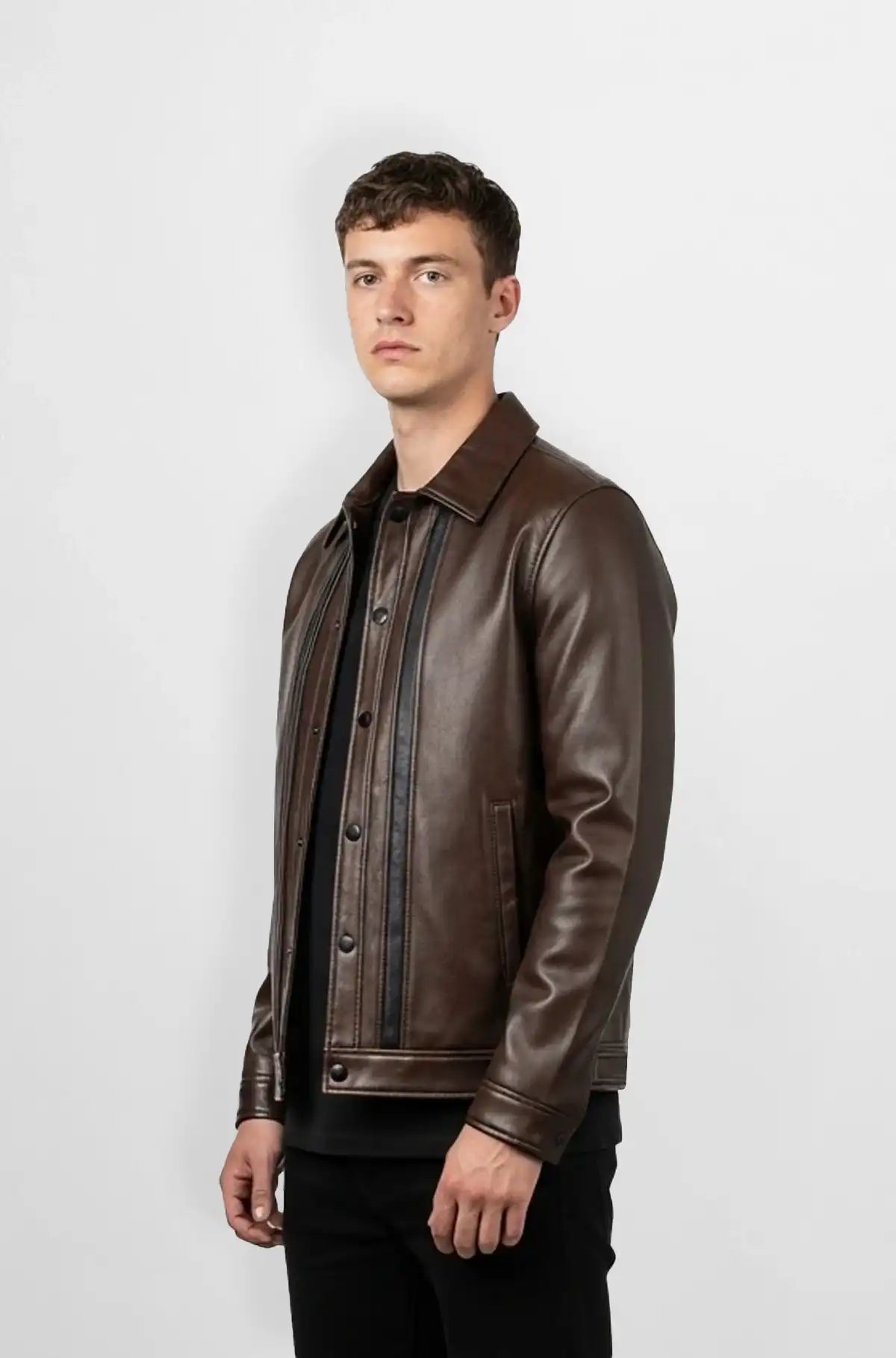 Brownstone Blade Leather Shirt Jacket side view