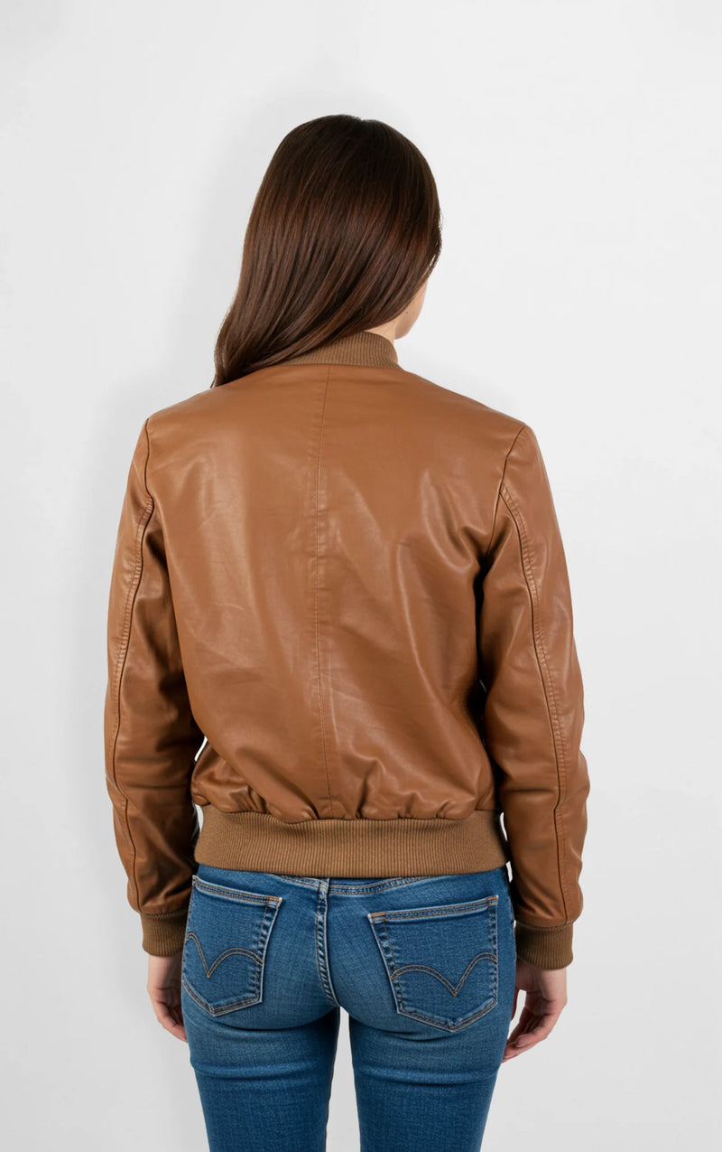 Caramel Classic Bomber Jacket