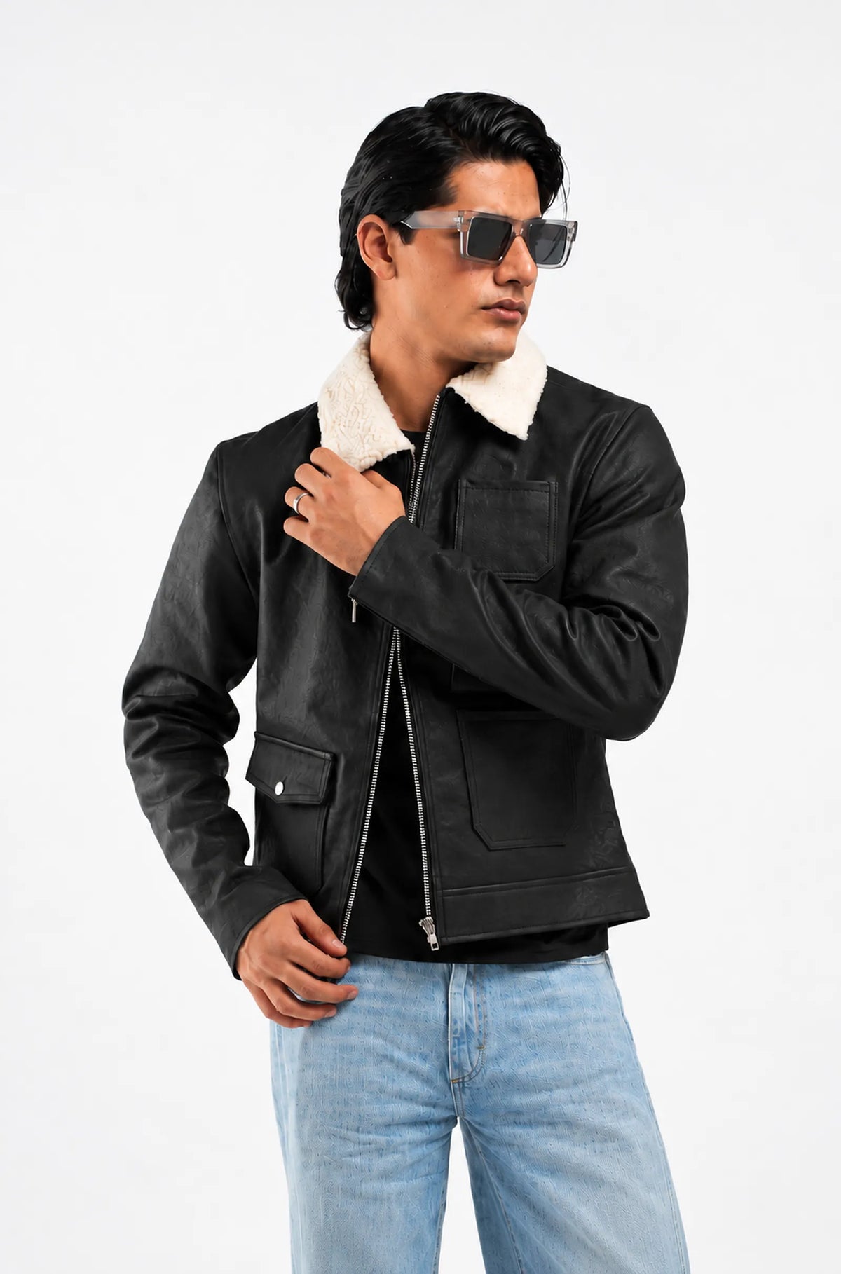 Black Leather Flight Jacket