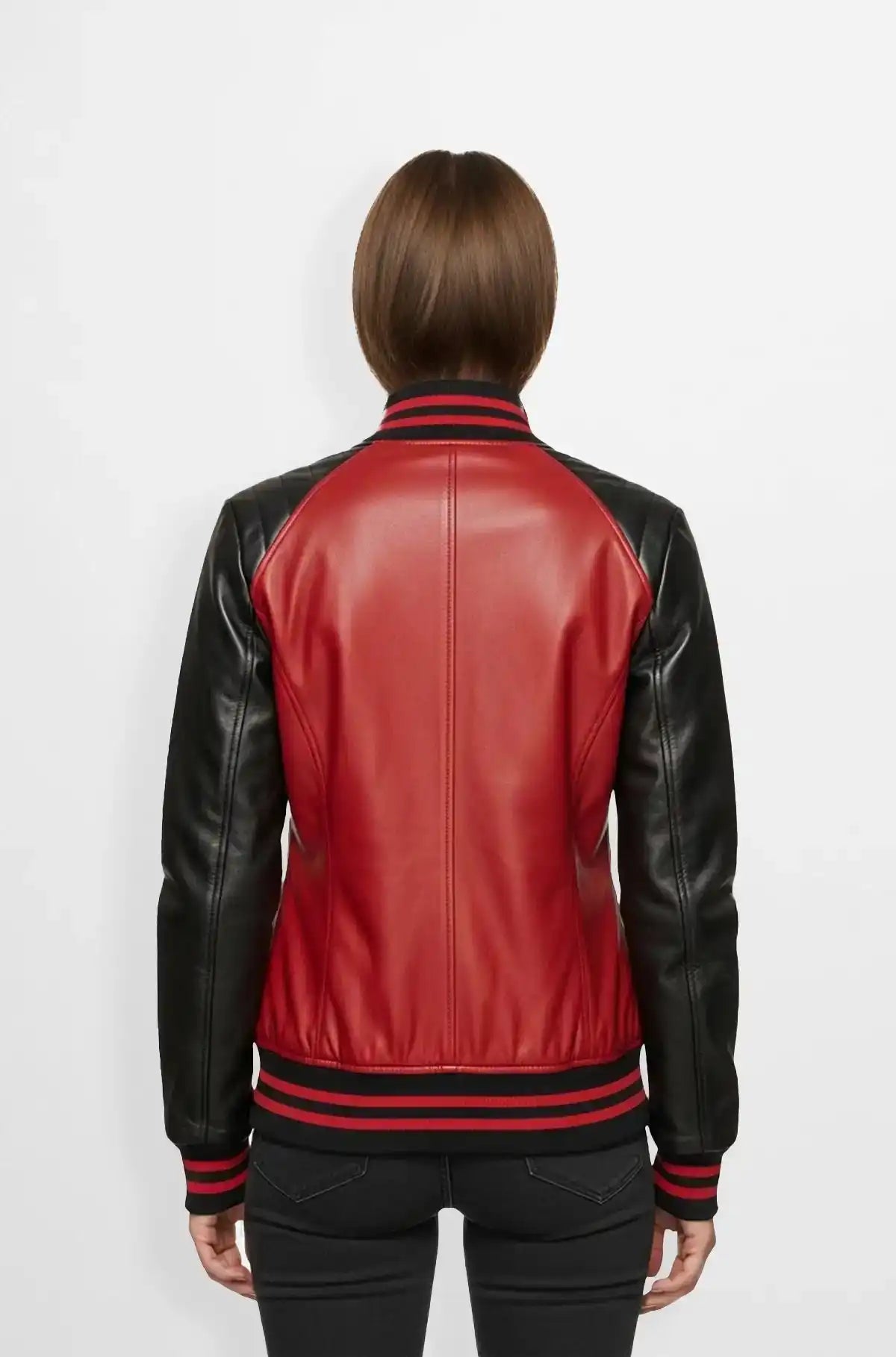 Crimson Core Varsity Jacket back view