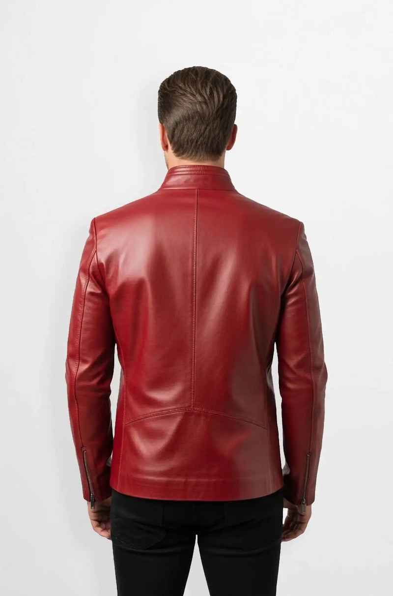 Crimson Rush Biker Jacket