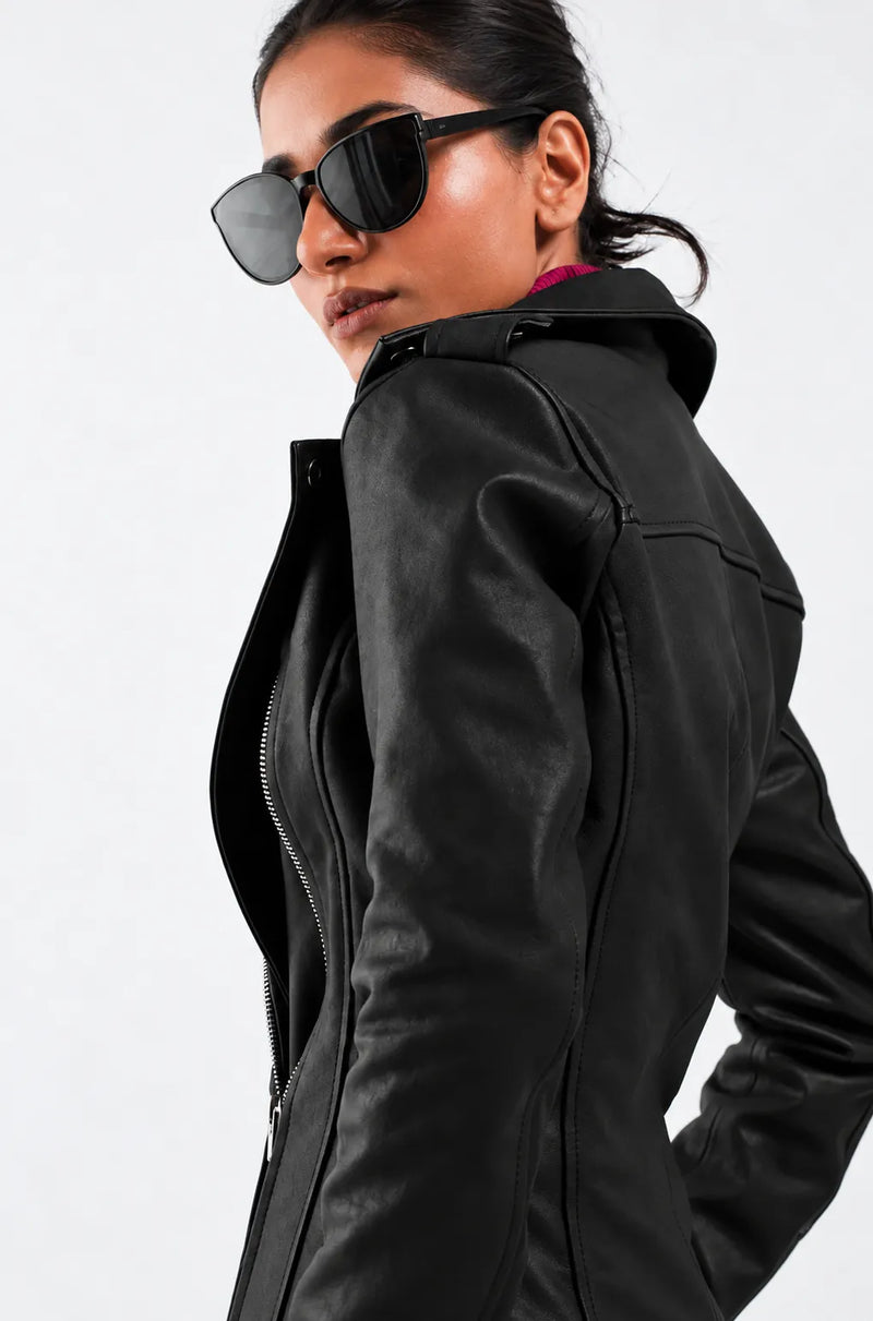 Black Leather Biker Jacket
