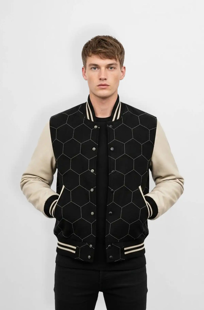 HexaCore Varsity Leather Jacket