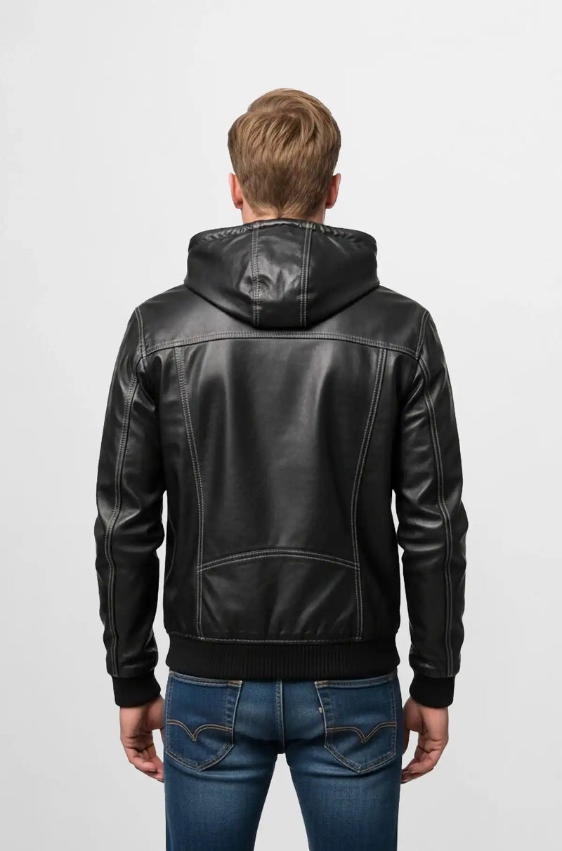 Intense Black Leather Biker Jacket