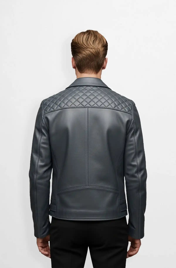 IronCrest Quilted Biker Jacket Back Usa