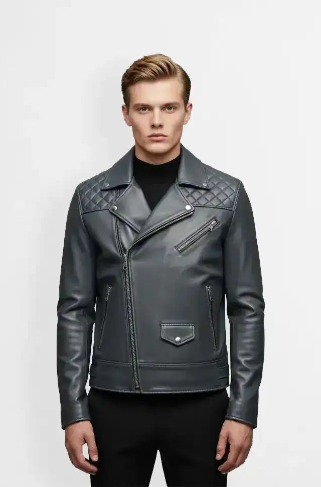 IronCrest Quilted Biker Jacket