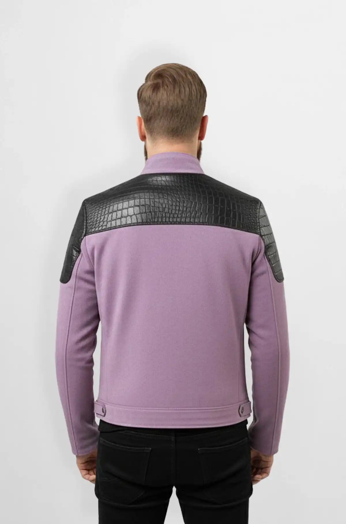 Lavender with Black Crocodile Embossed Shoulders
