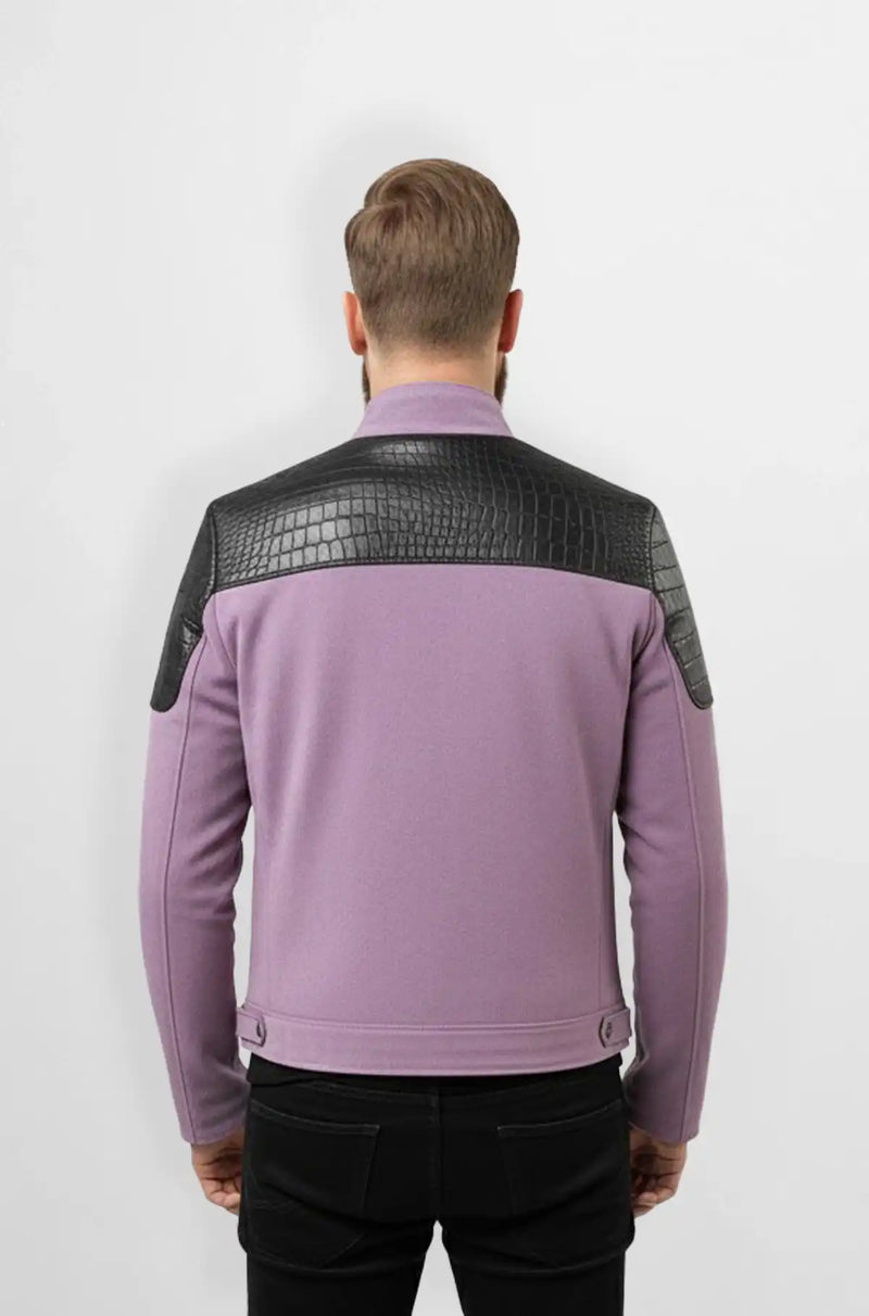 Lavender with Black Crocodile Embossed Shoulders