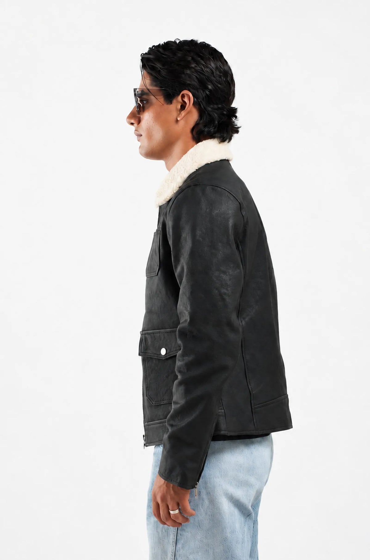 Black Leather Flight Jacket