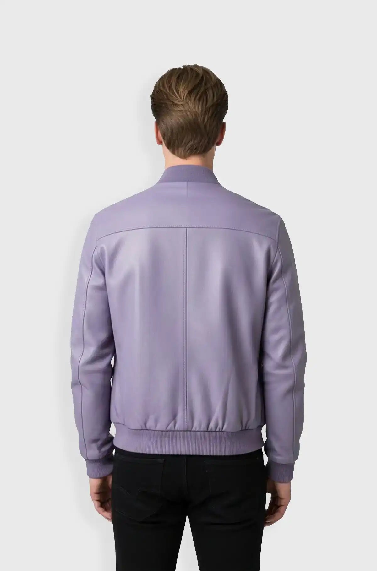 Lilac Luxe Bomber Leather Jacket