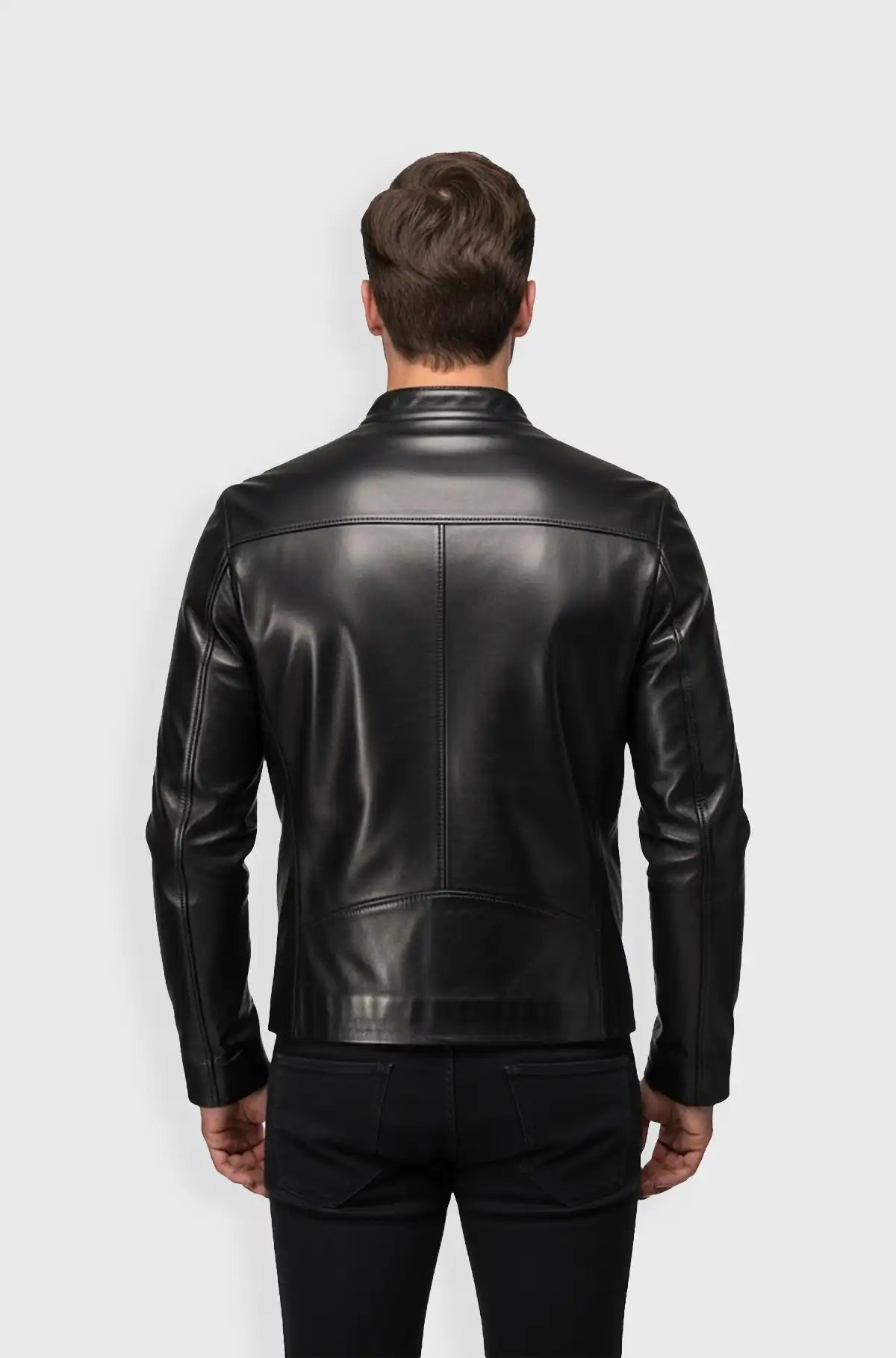 Matte Black Racer Leather Jacket