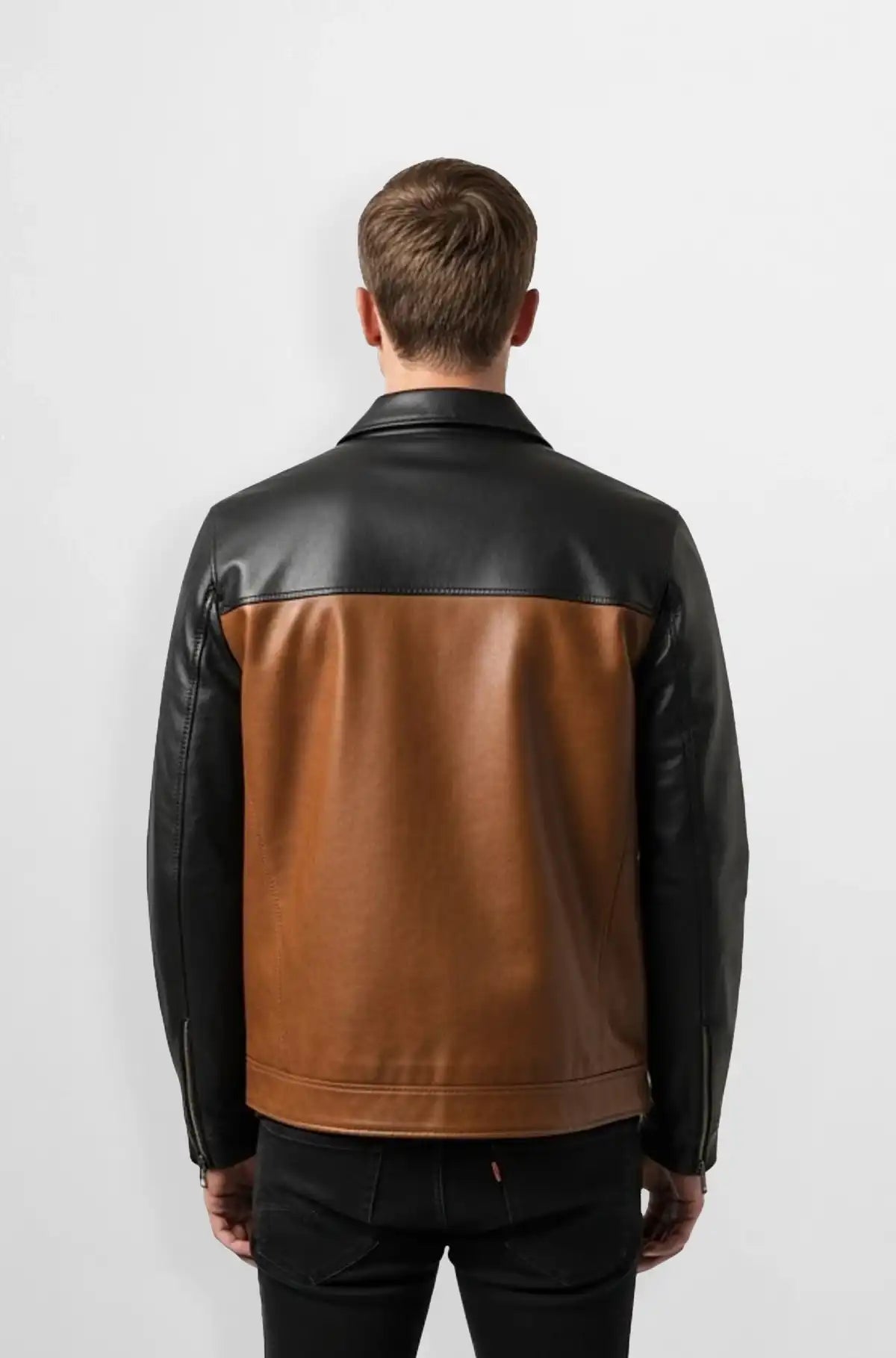 Mens Two-Tone Leather Jacket