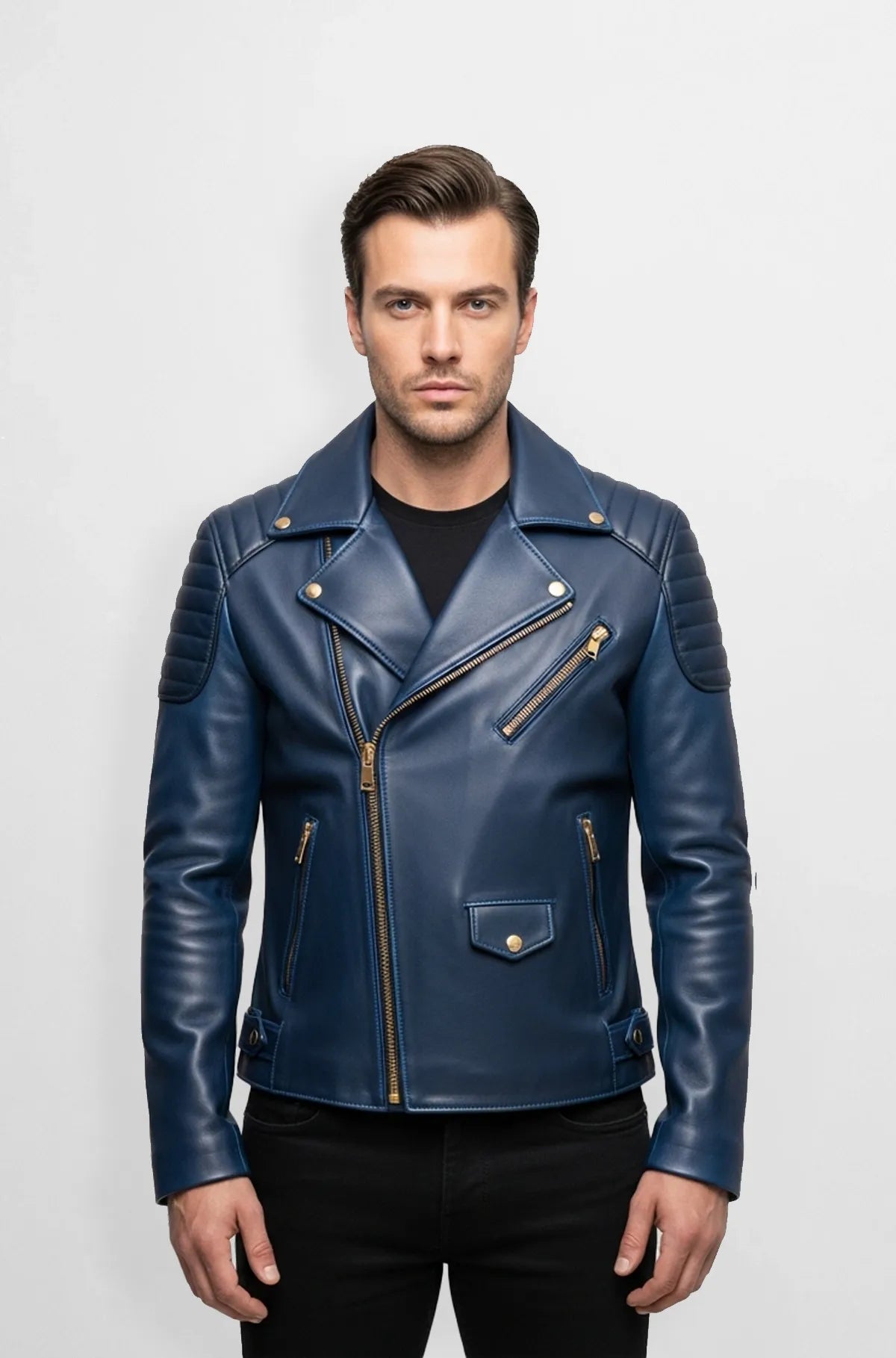 Midnight Apex Biker Jacket Front view