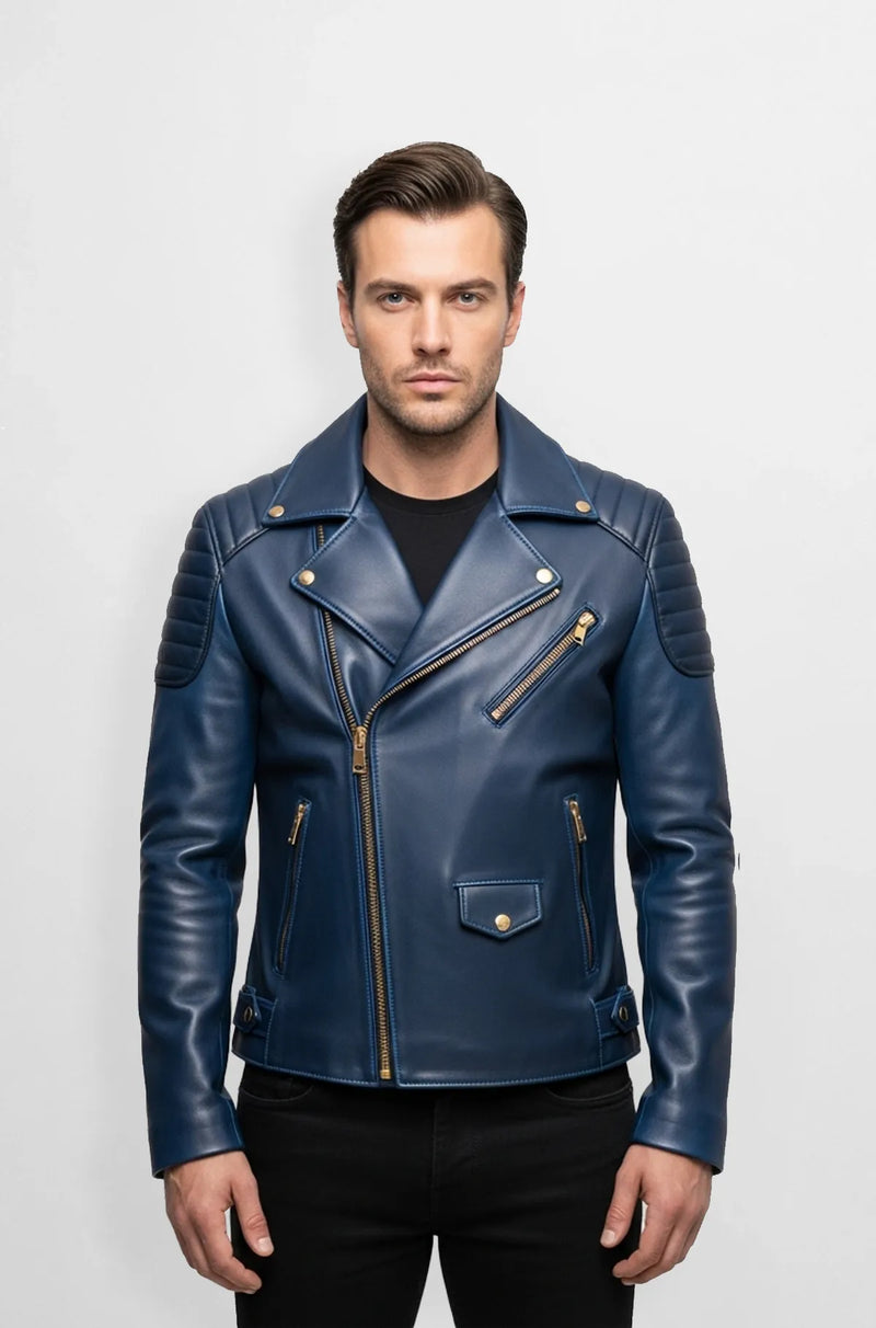 Midnight Apex Biker Jacket Front view