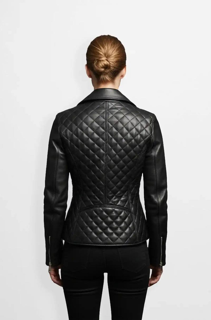 Midnight Diamond Quilted Biker