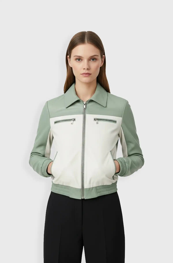 Mint Crest Bomber Jacket