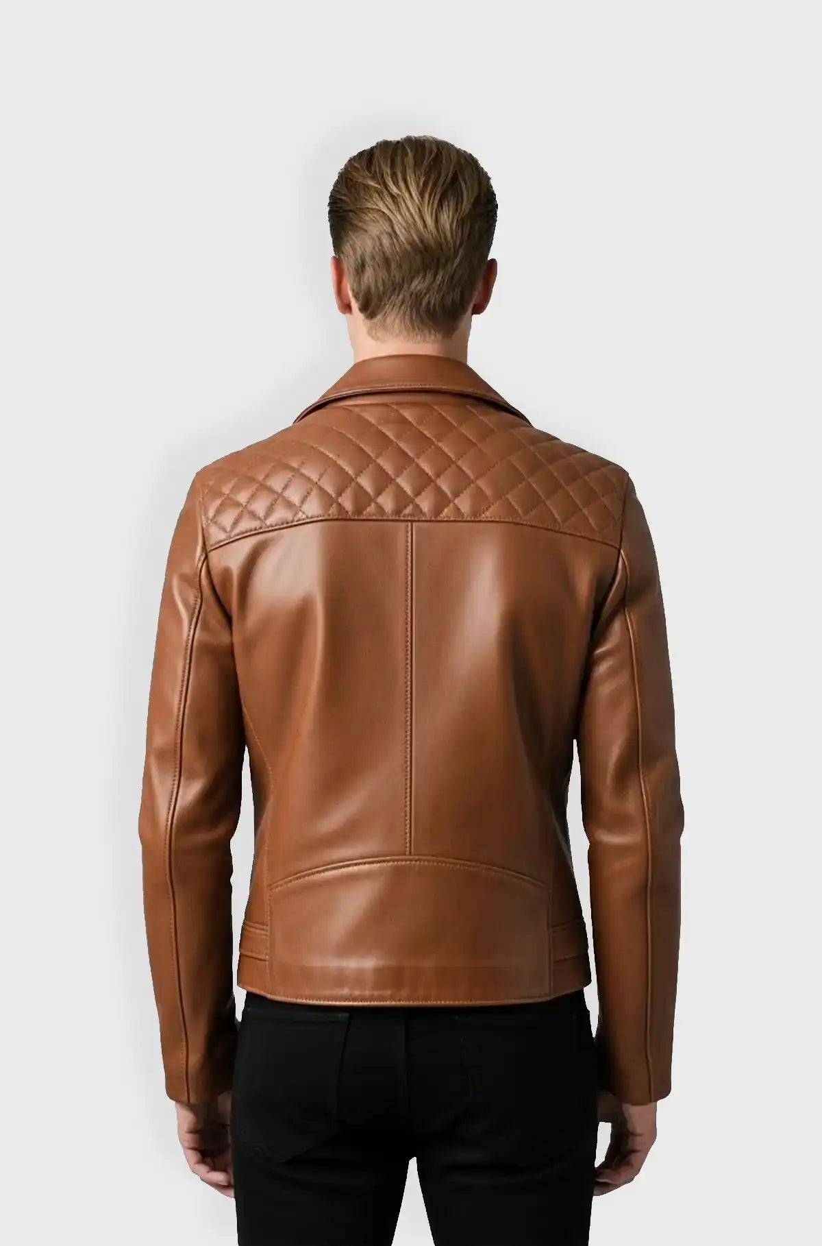 Monarch Quilted Biker Jacket Back Usa