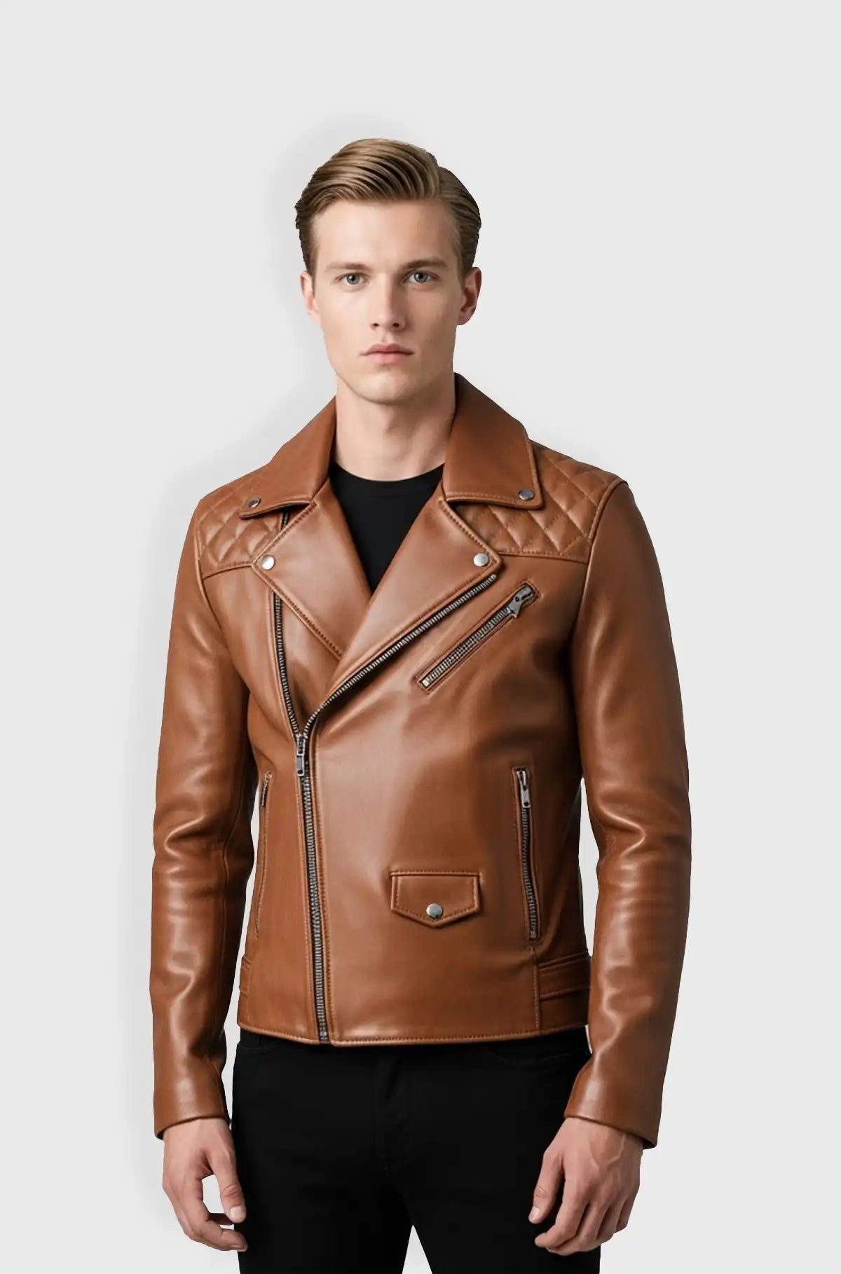 Monarch Quilted Biker Jacket Front Usa