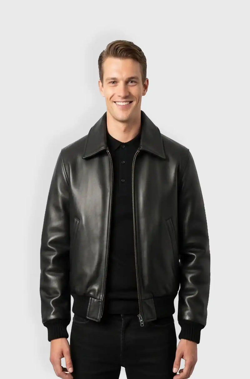 Nightfall Luxe Black Bomber Jacket