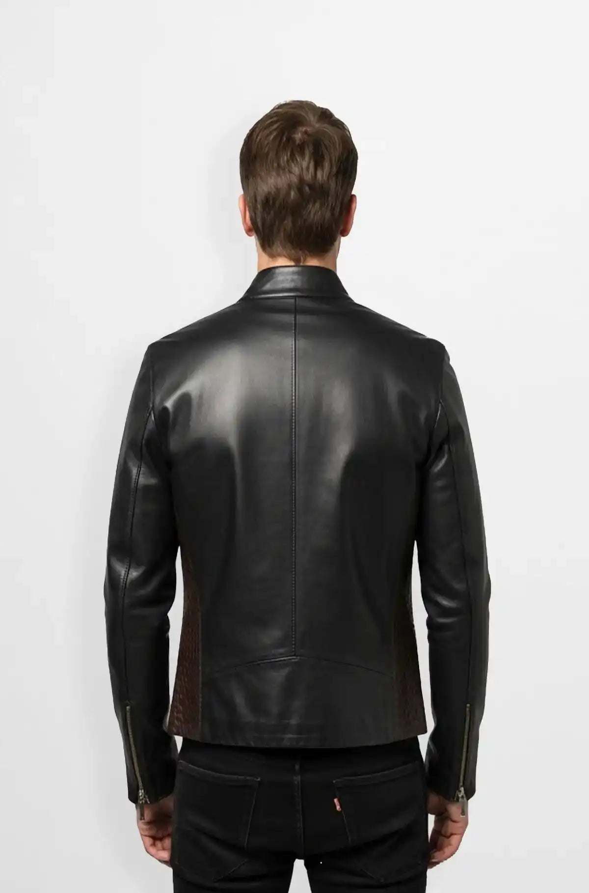 Obsidian Python Brown Biker Jacket