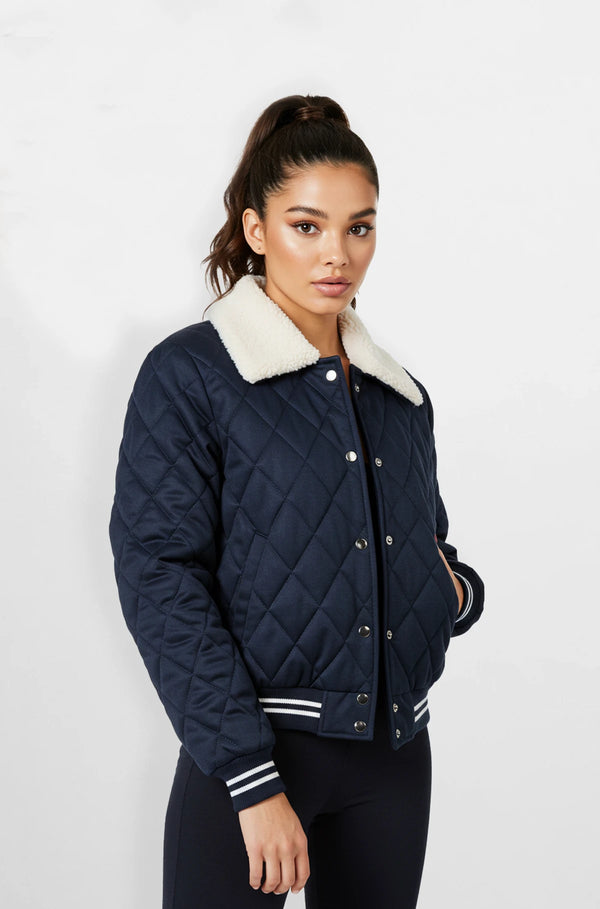 Quilted Bomber Jacket for Women