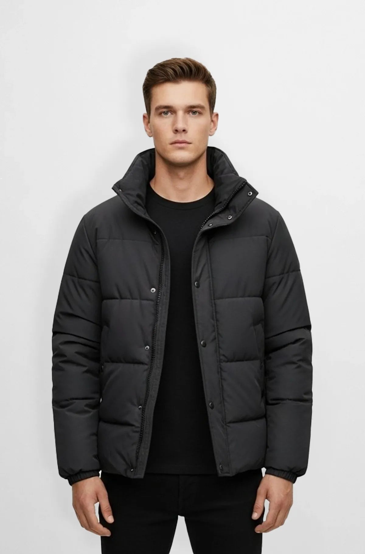 Shadow Guard Thermal For Mens Leather Puffer Jacket