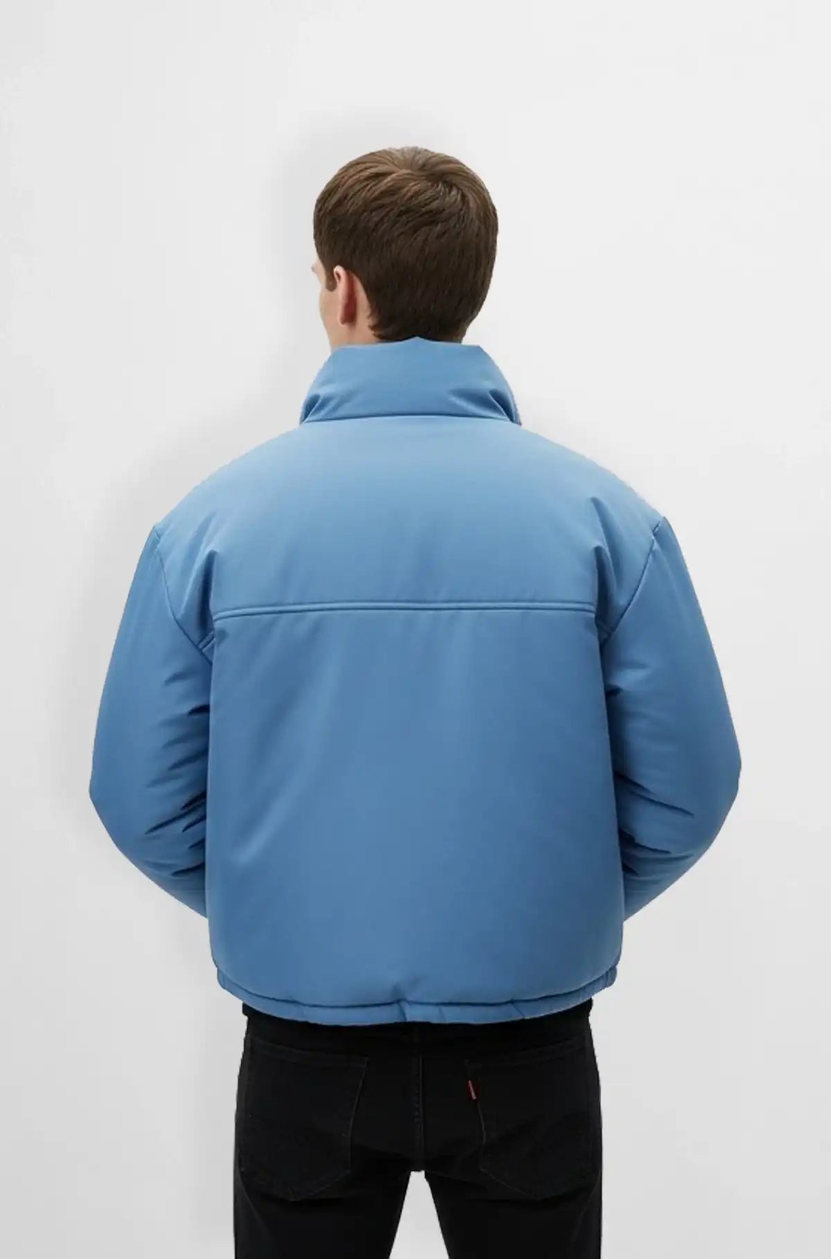 Sky Blue Puffer Jacket Back view