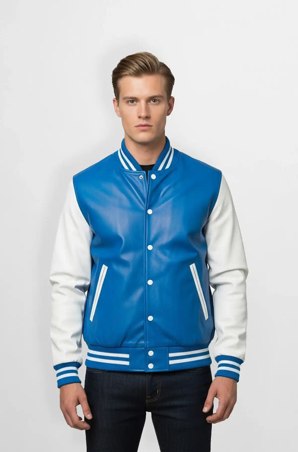 SkyBolt Varsity Leather Jacket